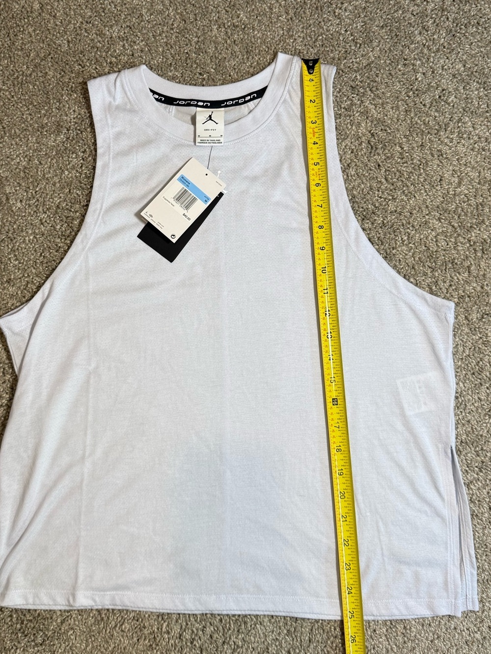 Jordan Dri-FIT women’s Tank Top White Breathable Mesh Crew Neck Size M - Picture 7 of 7